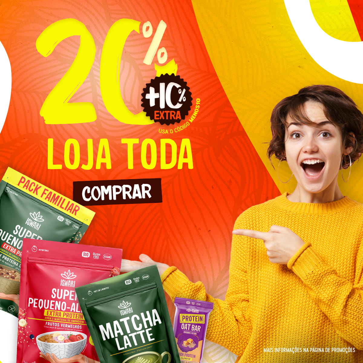 20% + 10% (cupão MENOS10)